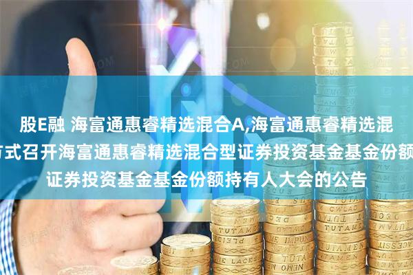 股E融 海富通惠睿精选混合A,海富通惠睿精选混合C: 关于以通讯方式召开海富通惠睿精选混合型证券投资基金基金份额持有人大会的公告