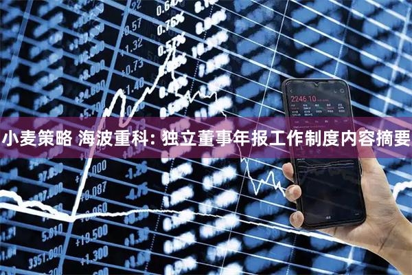 小麦策略 海波重科: 独立董事年报工作制度内容摘要